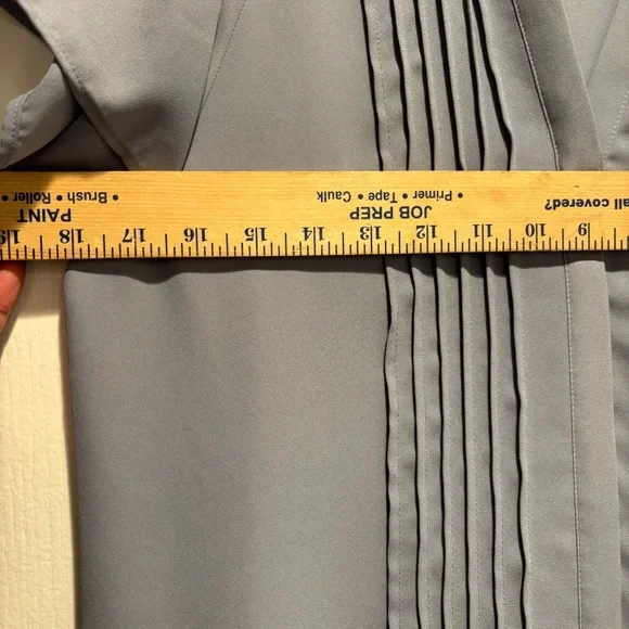H&M Women's Lavender Gray Pleated Pintuck Blouse Work Office Professional - Picture 7 of 7